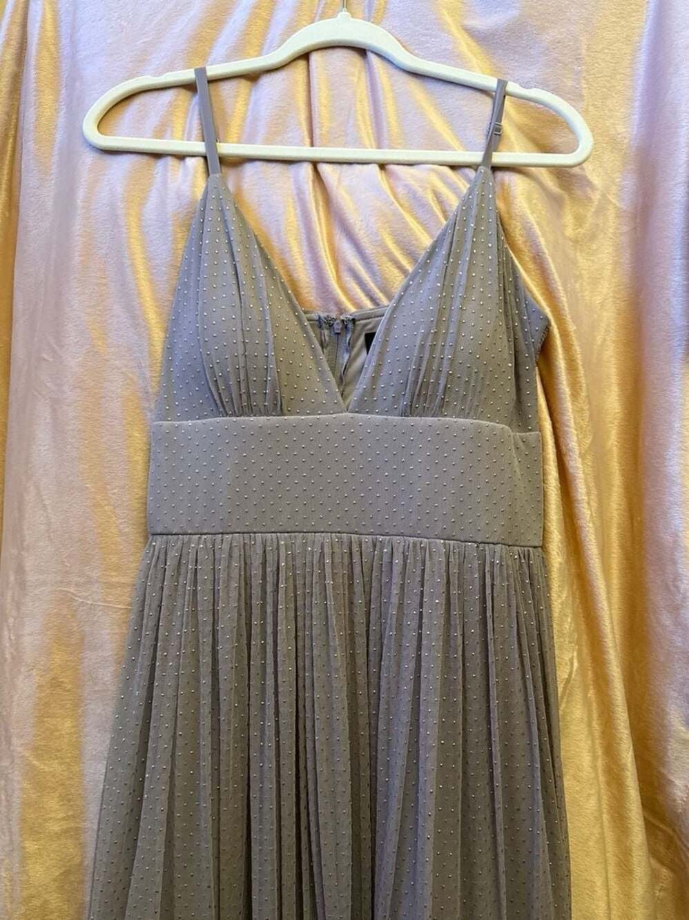 Windsor Eileen Mauve Swiss Dot Mesh A-Line Formal Gown